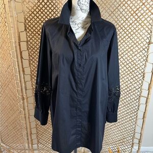 Black Button Down Lace Top